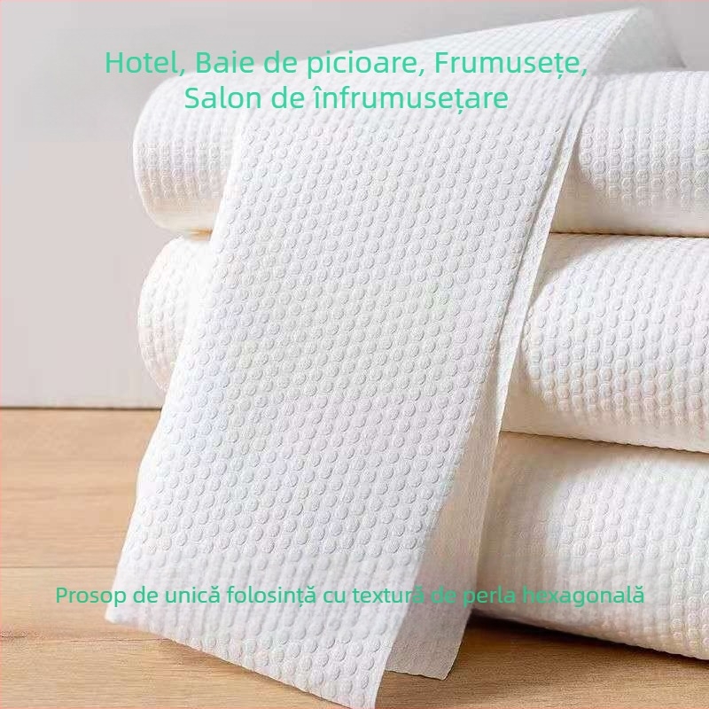 Prosoape de pedichiură de unică folosință pentru salon de înfrumusețare – fibră de bambus, 95% conținut de bumbac, absorbție 0–5 s, țesătură imprimată