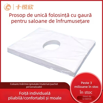 Prosoape de masaj din materiale nețesute, de unică folosință, pentru saloane de înfrumusețare; include prosoape pentru față și prosoape pentru pernă, 50 g, conținut de bumbac 99%, absorbție 0-5 s, personalizabile, marca Fangke