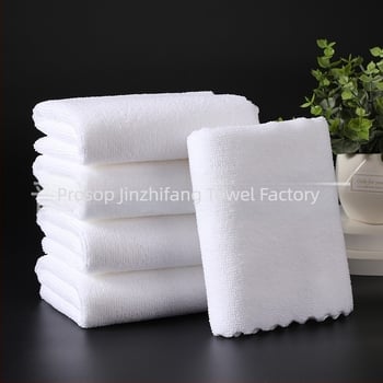 Prosop de hotel, 100% poliester, fibră fină, țesătură simplă, 42 g, absorbție 11–15 s