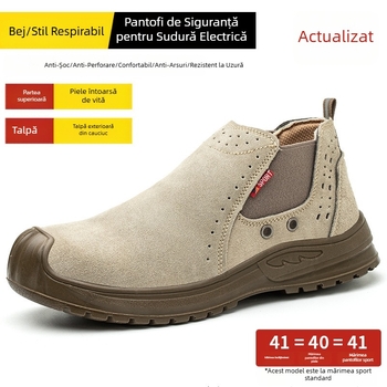 Pantofi de protecție pentru vară, sudură – Slip-on, ușori, anti-șoc și anti-perforație, rezistenți la uzură, talpă solidă