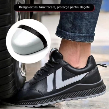Pantofi de siguranță pentru electricieni, vârf din oțel, piele de vită, talpă joasă, anti-șoc și anti-perforație, anti-static