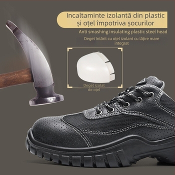 Pantofi de protecție izolați, cu rating de 6KV, ușori și respirabili (din piele de vițel, înălțime joasă)