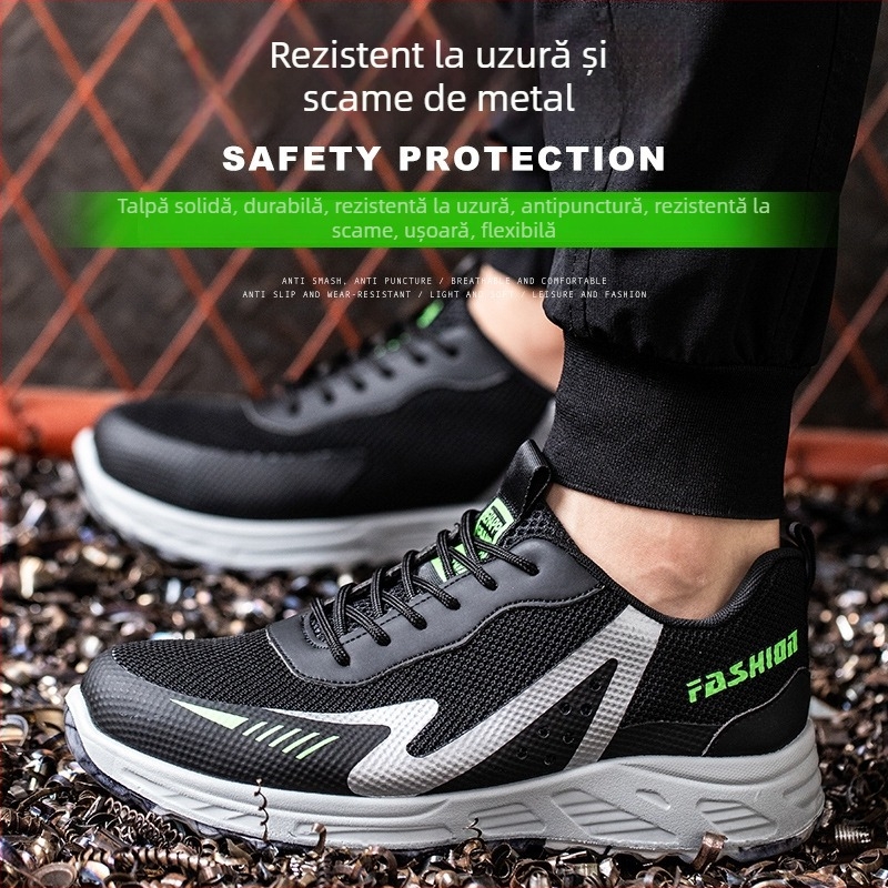 Pantofi de protecție izolați cu protecție la lovire și perforare și izolație; material: plasă textilă respirabilă; partea superioară: joasă