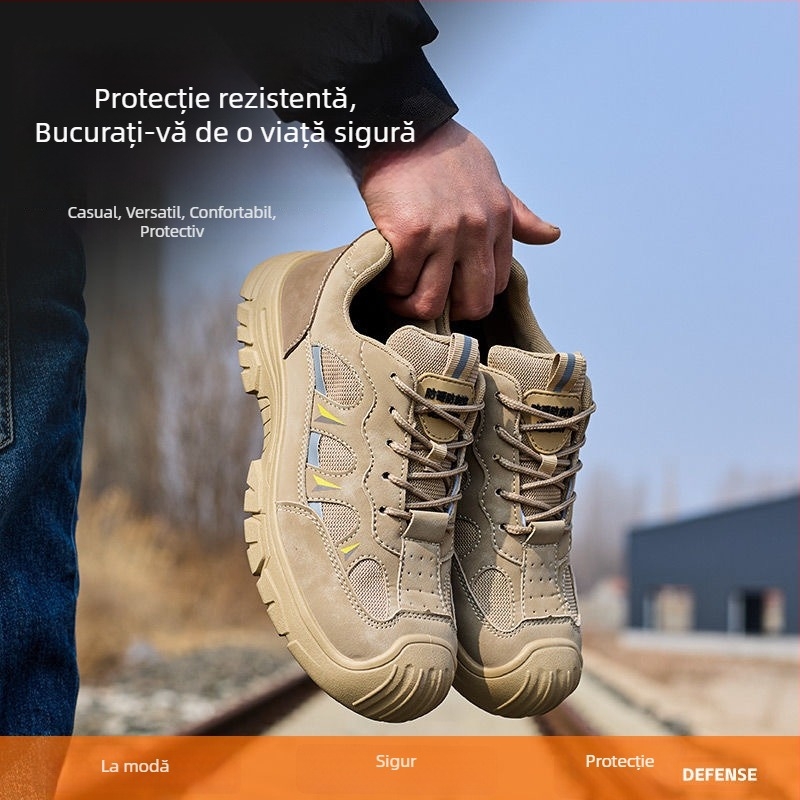 Pantofi de protecție de vară pentru bărbați: antișoc, anti-perforație, izolați, antiderapante, vârf din oțel