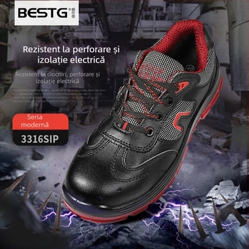 Încălțăminte de protecție pentru muncă cu vârf din oțel, anti-șoc, anti-perforație, izolație electrică – talpă EVA, partea superioară Flyknit, model redus