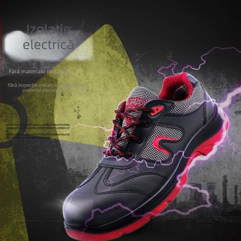 Încălțăminte de protecție pentru muncă cu vârf din oțel, anti-șoc, anti-perforație, izolație electrică – talpă EVA, partea superioară Flyknit, model redus