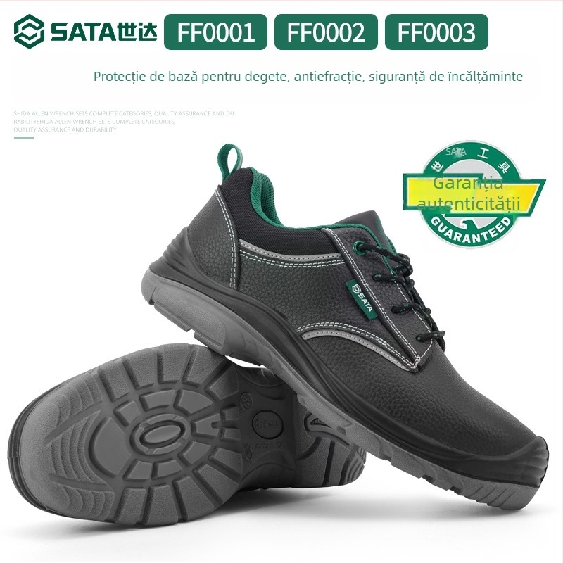 FF0001 Pantofi de siguranță unisex: protecție la perforare cu vârf din oțel, respirabili, anti-statici, izolați electric, talpă din cauciuc