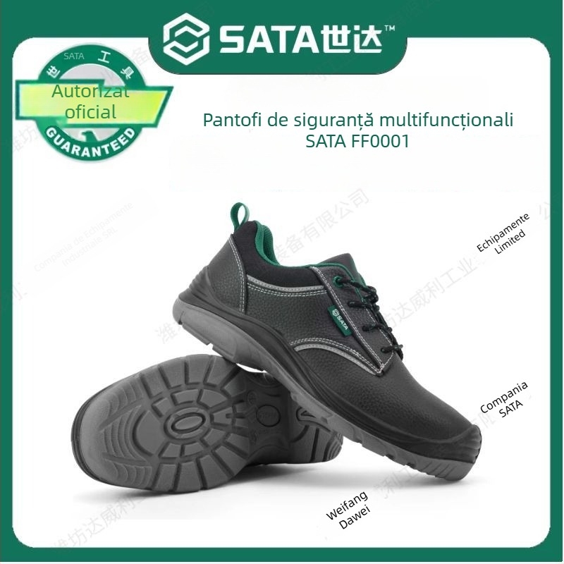 FF0001 Pantofi de siguranță unisex: protecție la perforare cu vârf din oțel, respirabili, anti-statici, izolați electric, talpă din cauciuc