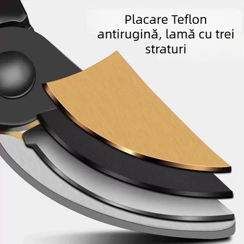 Foarfă de tăiat fructe cu mâner buretat, pentru ramuri groase, pentru altoire și grădină