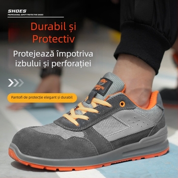 Pantofi de protecție cu vârf din oțel – ușori, respirabili, anti-derapare, anti-perforație, durabili