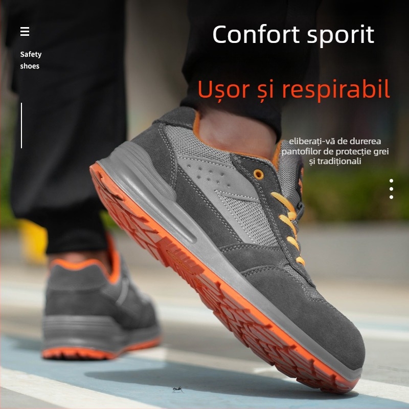 Pantofi de protecție cu vârf din oțel – ușori, respirabili, anti-derapare, anti-perforație, durabili