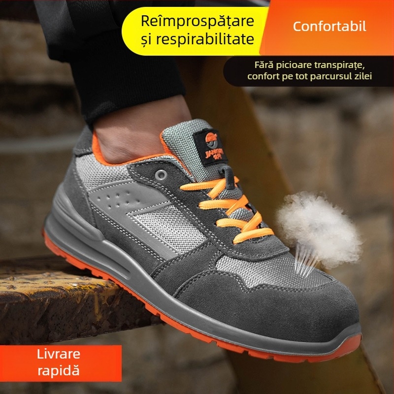Pantofi de protecție cu vârf din oțel – ușori, respirabili, anti-derapare, anti-perforație, durabili