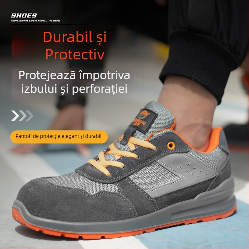 Pantofi de protecție cu vârf din oțel – ușori, respirabili, anti-derapare, anti-perforație, durabili
