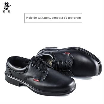 Pantofi izolați pentru muncă electrică, din piele, cu partea superioară joasă, potriviți pentru tensiuni sub 1000 V