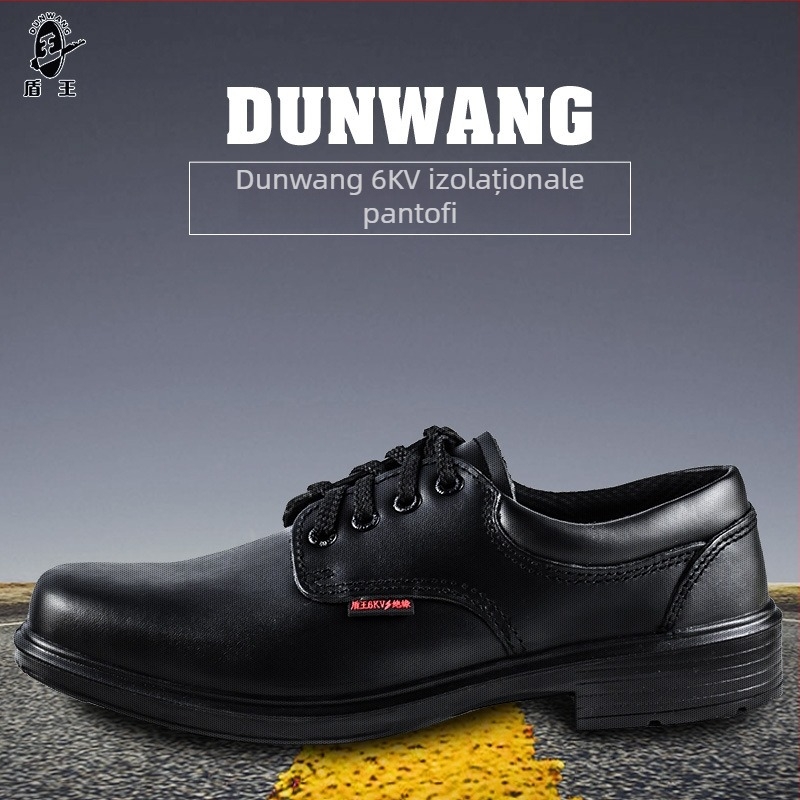 Pantofi izolați pentru muncă electrică, din piele, cu partea superioară joasă, potriviți pentru tensiuni sub 1000 V