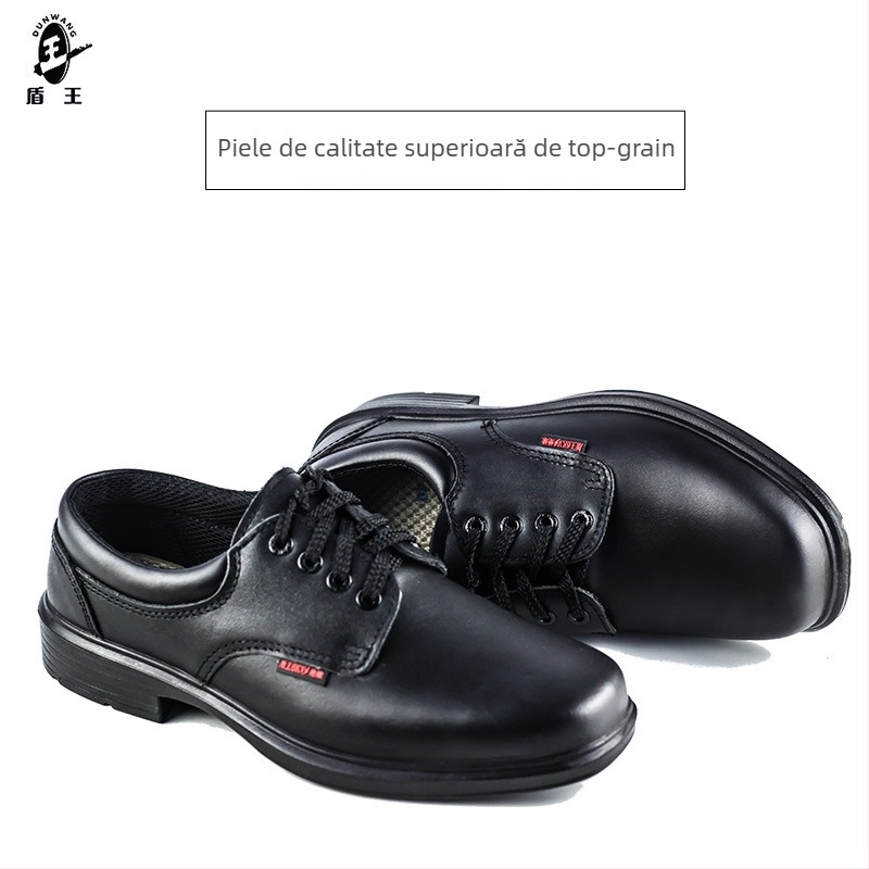 Pantofi izolați pentru muncă electrică, din piele, cu partea superioară joasă, potriviți pentru tensiuni sub 1000 V