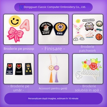 Aplicație autoadezivă pentru broderie încrucișată, cu motiv de broderie computerizată, pentru haine și accesorii, fir poliester