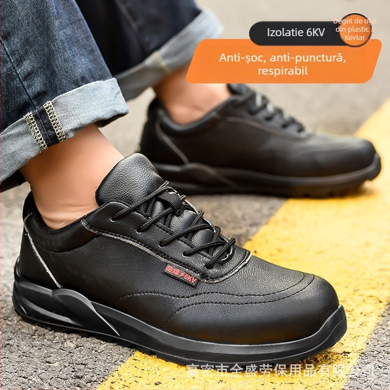 Încălțăminte de protecție cu izolație – piele microfibră și plasă, talpă joasă, vârf din plastic-otel, protecție la impact și perforare