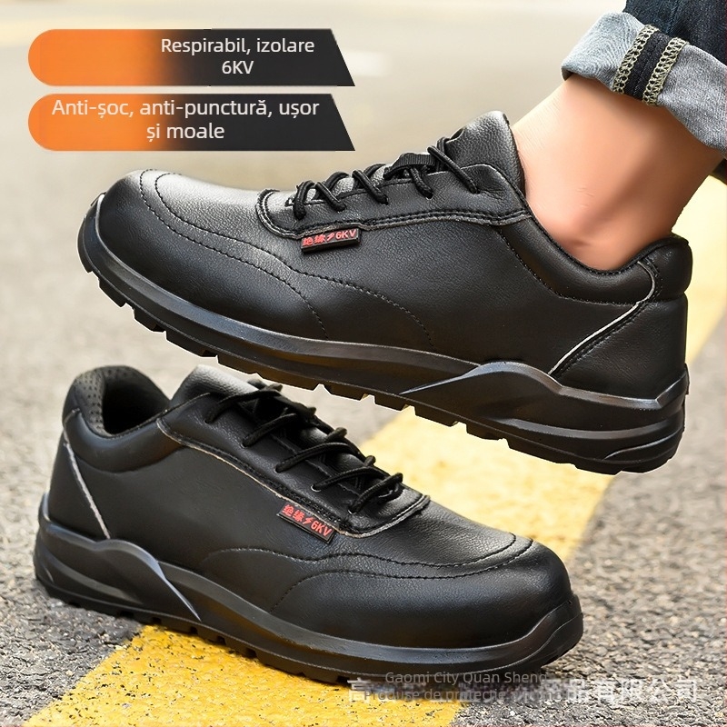 Încălțăminte de protecție cu izolație – piele microfibră și plasă, talpă joasă, vârf din plastic-otel, protecție la impact și perforare