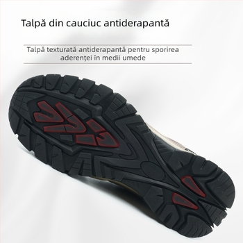 Încălțăminte de protecție Baoan Shield, piele velur de vițel, gleznă joasă, anti-șoc și anti-perforație