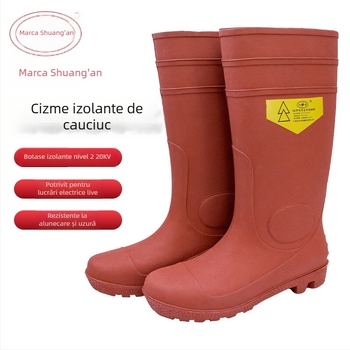BX203 cizme izolante pentru lucru în circuite vii, clasa 2, din cauciuc, gambă înaltă, izolație 20KV, rezistență 10KV