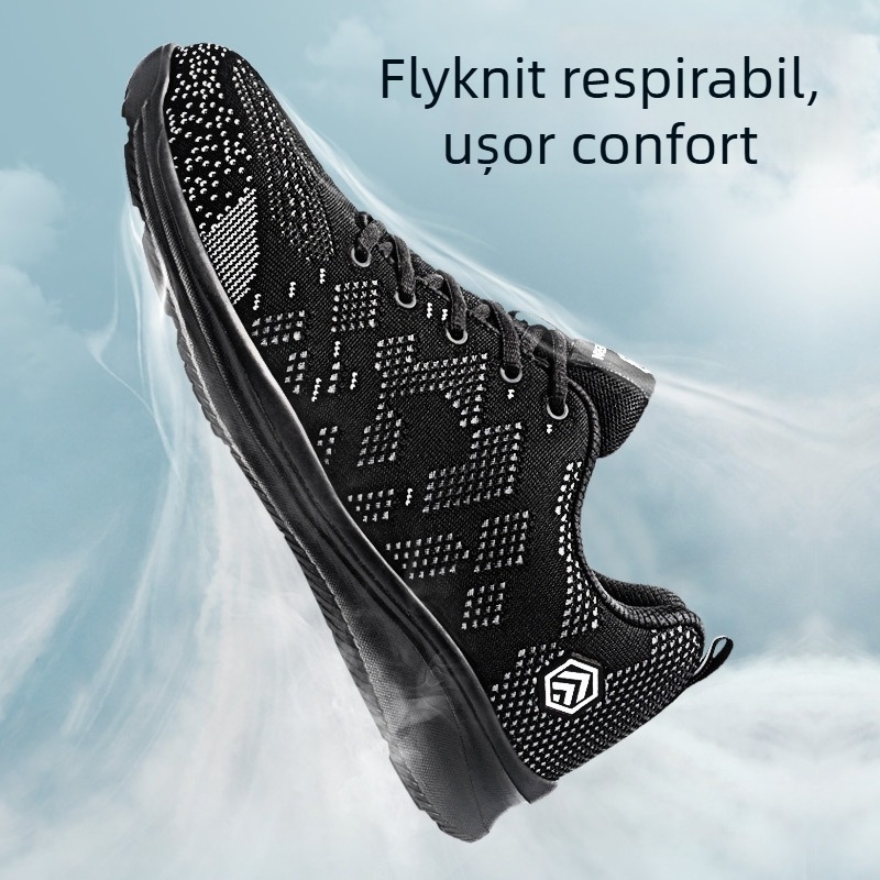 Pantofi de siguranță cu vârf din fibră de sticlă pentru bărbați, fără metal, izolați, protecție împotriva loviturilor și perforării, talpă din cauciuc, antiderapante, confortabili și în siguranță