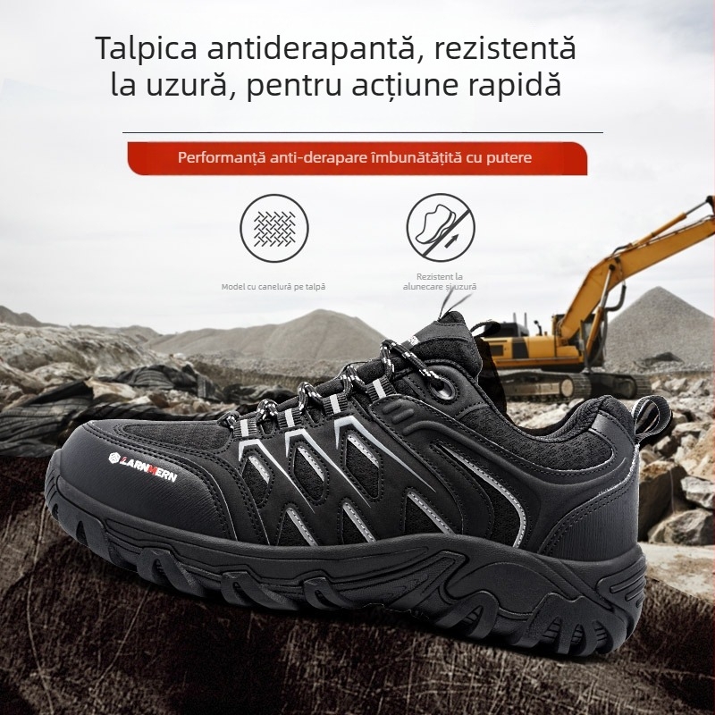 Pantofi de protecție pentru toate anotimpurile, cu vârf din fibră de sticlă, protecție la perforare Kevlar, anti-odor, ușori, izolați, partea superioară din plasă și piele sintetică