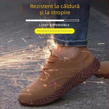 Pantofi de protecție pentru bărbați: antișoc și anti-perforație, rezistenți la abraziune, antiderapare, respirabili, talpă moale, ușori, încălțăminte de protecție pentru sudură