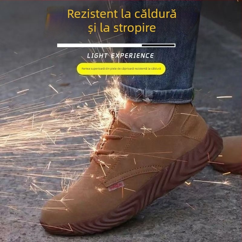 Pantofi de protecție pentru bărbați: antișoc și anti-perforație, rezistenți la abraziune, antiderapare, respirabili, talpă moale, ușori, încălțăminte de protecție pentru sudură