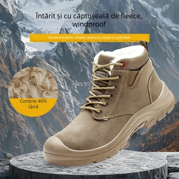 Pantofi de protecție pentru muncă, bărbați, patru anotimpuri, cu vârf din oțel, anti-șoc și anti-perforație, din PU