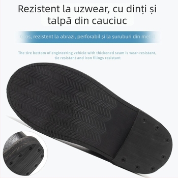 Pantofi de protecție, piele cu granulație Liči, protecție antișoc și anti-perforație, talpă din cauciuc antiderapant și rezistentă la uzură, rezistență la temperaturi înalte și la acizi/baze