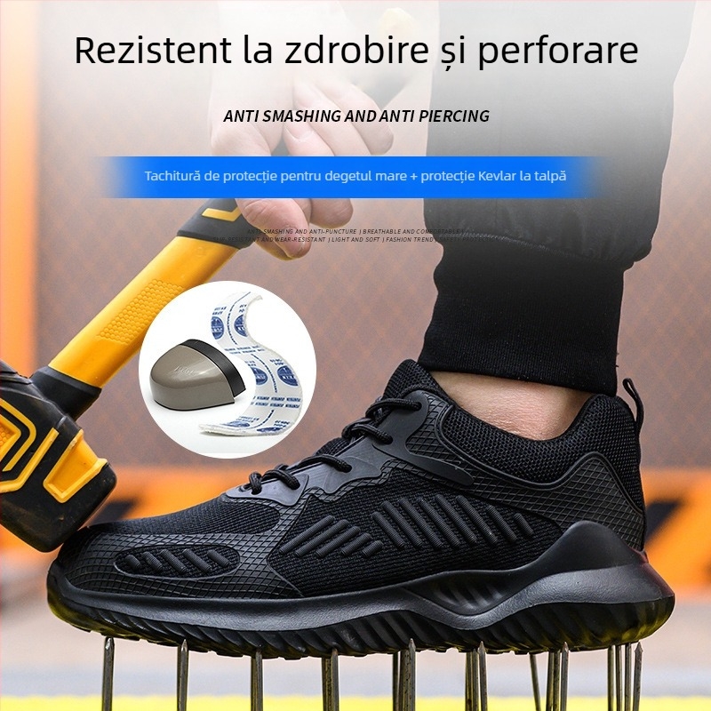 Încălțăminte de protecție cu vârf din oțel – antișoc și anti-perforație, ușoare, talpă rezistentă, potrivite pentru medii industriale, drumeții și expediții