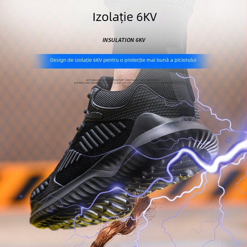Încălțăminte de protecție cu vârf din oțel – antișoc și anti-perforație, ușoare, talpă rezistentă, potrivite pentru medii industriale, drumeții și expediții