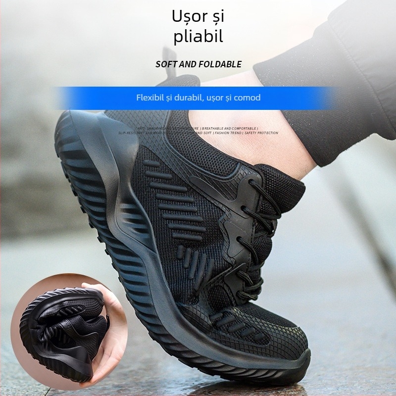 Încălțăminte de protecție cu vârf din oțel – antișoc și anti-perforație, ușoare, talpă rezistentă, potrivite pentru medii industriale, drumeții și expediții
