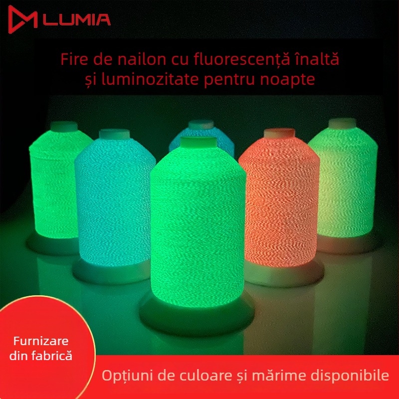 LUMIA Firă de ață tricotată luminos – Poliester fosforescent pentru fulare, pălării, pantofi și haine