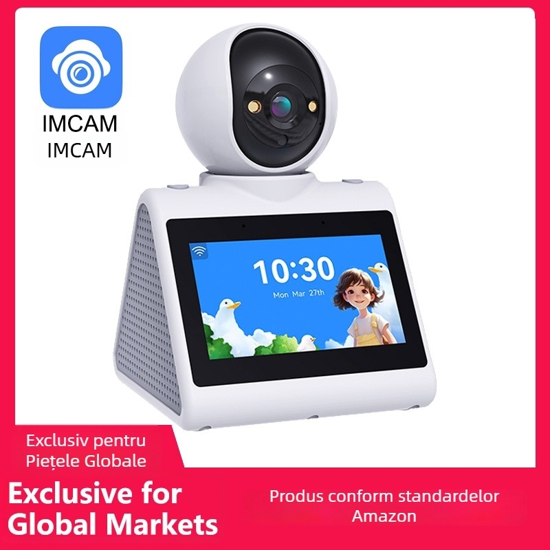 Cameră de supraveghere cu apel video bidirecțional Wi-Fi și trezire vocală AI — SECRT, USB 5V, ABS, 450 g, montaj pe birou