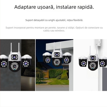 Cameră de supraveghere fără fir cu obiectiv de 3,6 mm, rezoluție 6MP, iluminare minimă 0,1 lux, vizualizare IR la 12 m, alimentare 12V DC