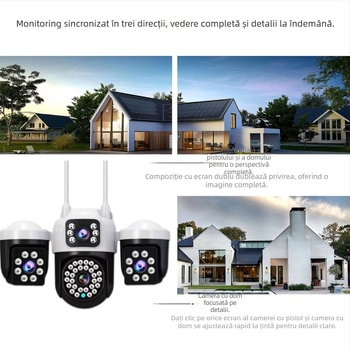 Cameră de supraveghere fără fir cu obiectiv de 3,6 mm, rezoluție 6MP, iluminare minimă 0,1 lux, vizualizare IR la 12 m, alimentare 12V DC