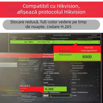 Cameră IP PoE 4MP pentru exterior, monitorizare cu iluminare duală și imagine în culoare completă, ONVIF compatibil