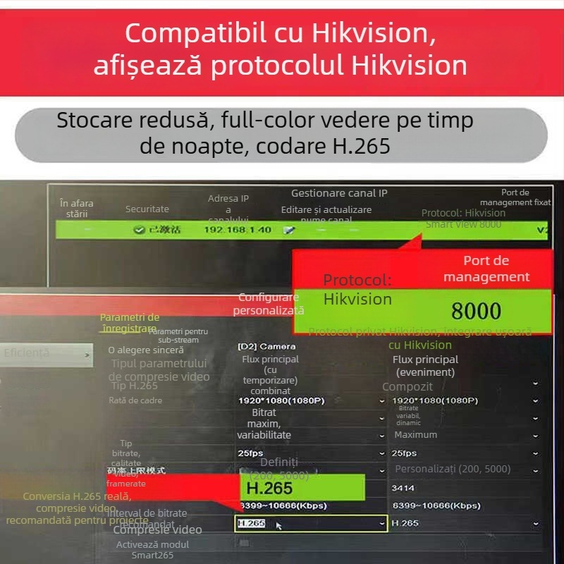 Cameră IP PoE 4MP pentru exterior, monitorizare cu iluminare duală și imagine în culoare completă, ONVIF compatibil