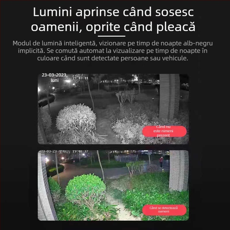 Cameră IP PoE 4MP pentru exterior, monitorizare cu iluminare duală și imagine în culoare completă, ONVIF compatibil
