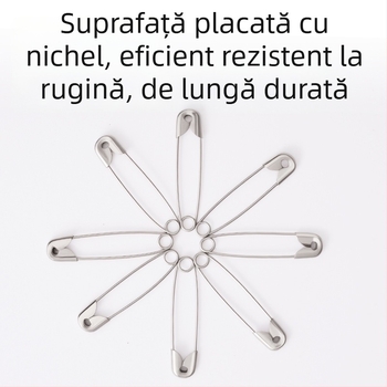Broșă cu ac curbat, oțel, închidere în stil vechi, model ts400, ambalare în cutie