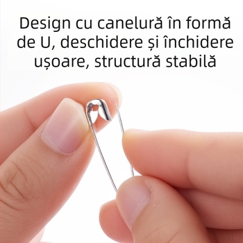 Broșă cu ac curbat, oțel, închidere în stil vechi, model ts400, ambalare în cutie