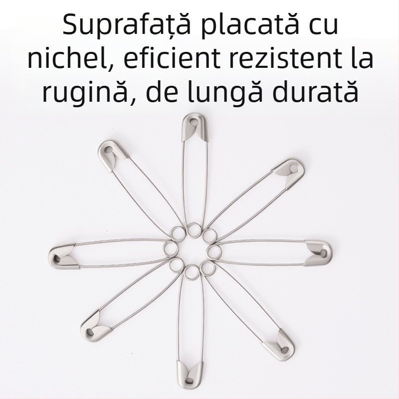 Broșă cu ac curbat, oțel, închidere în stil vechi, model ts400, ambalare în cutie