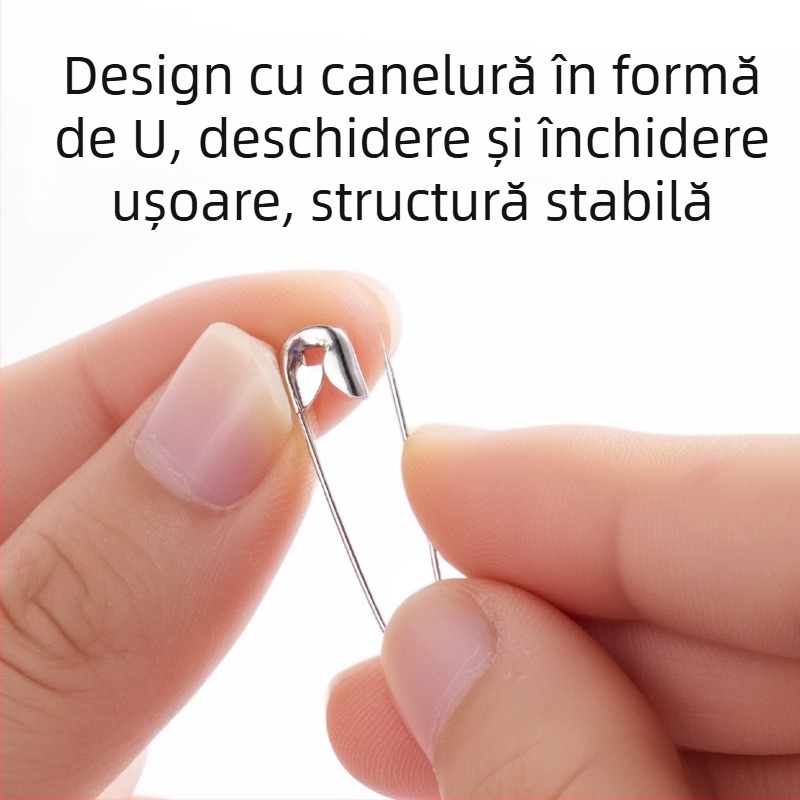 Broșă cu ac curbat, oțel, închidere în stil vechi, model ts400, ambalare în cutie