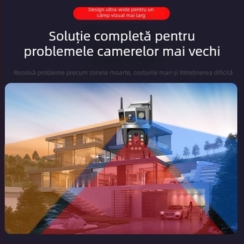 Camera de supraveghere V380 4G, zoom 10x, monitorizare 3 canale, senzor CMOS 1080p, obiectiv 4+10 mm