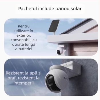 Fluorite HB8 Cameră PTZ wireless exterioară alimentată solar pentru securitatea locuinței, HD la distanță, raza 30 m+, fără costuri de date pe viață