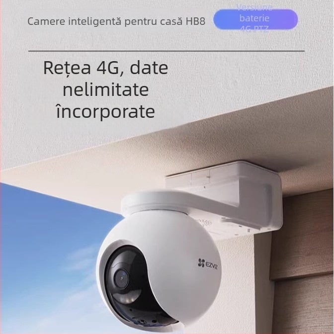 Fluorite HB8 Cameră PTZ wireless exterioară alimentată solar pentru securitatea locuinței, HD la distanță, raza 30 m+, fără costuri de date pe viață