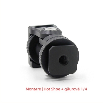 Suport pentru monitor și iluminare pentru cameră SLR, cu amortizare reglabilă, din aliaj de aluminiu, rotație orizontală 360°, înclinare verticală 90°, stabilizator cu hot shoe