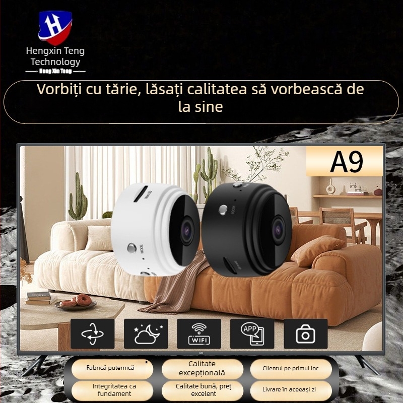 Camera de supraveghere pentru casă A9, vedere de noapte, HD, wireless, interior, cameră infraroșu